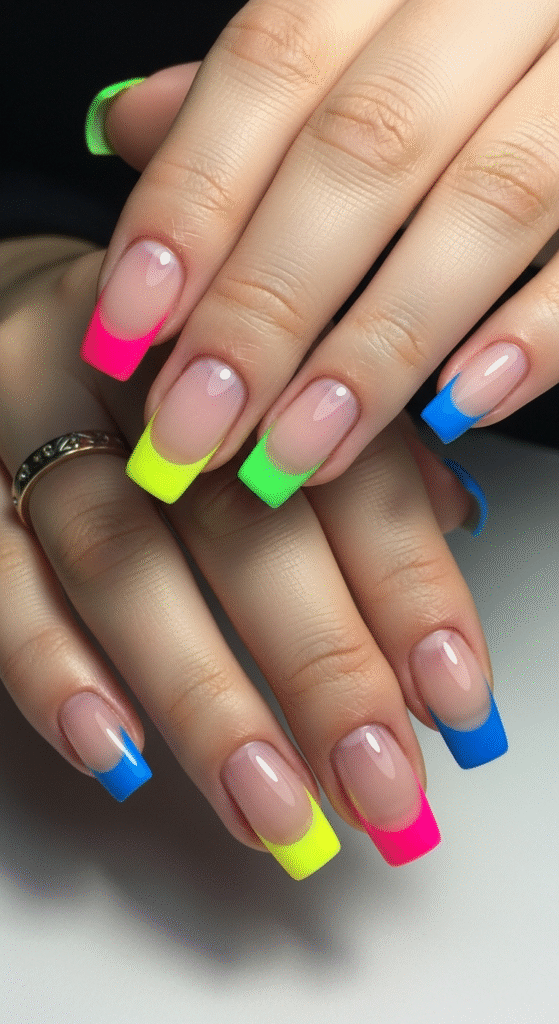 French Tips with a Twist - Summer Nail Designs