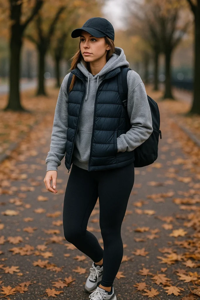 Hoodie Sweater with Puffer Vest