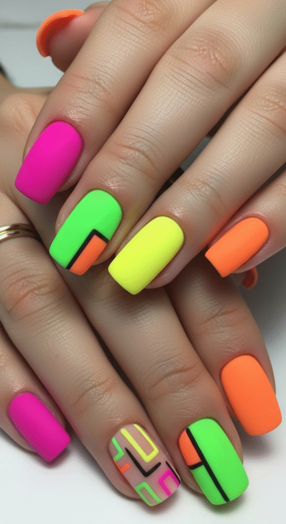 Matte Neon Nails