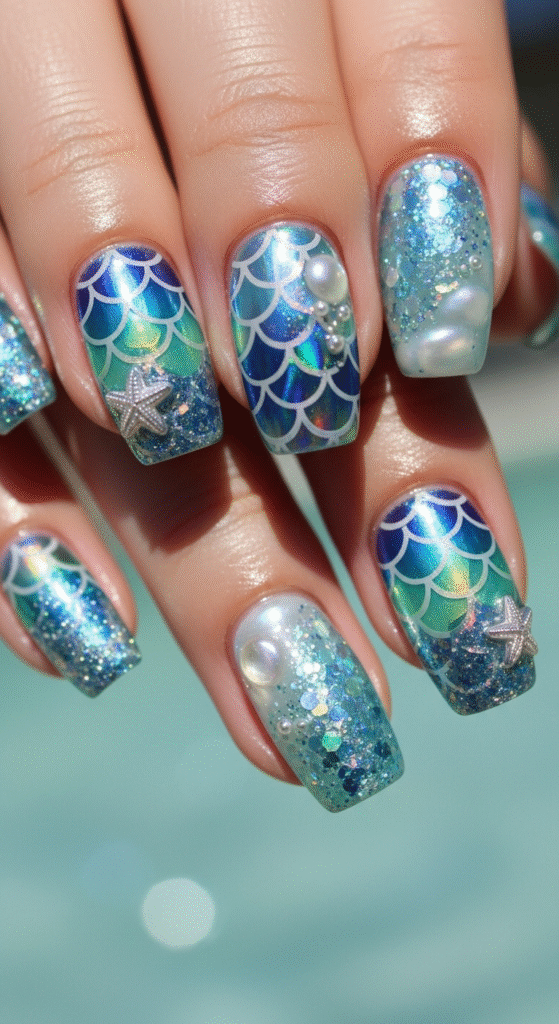 Mermaid-Inspired Nails