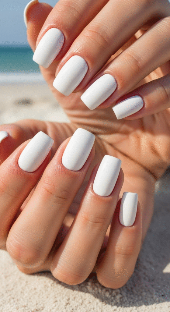 Minimal White Nails - Summer Nail Designs