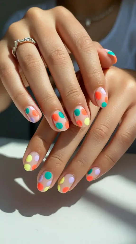 Polka Dot Fun - Summer Nail Designs