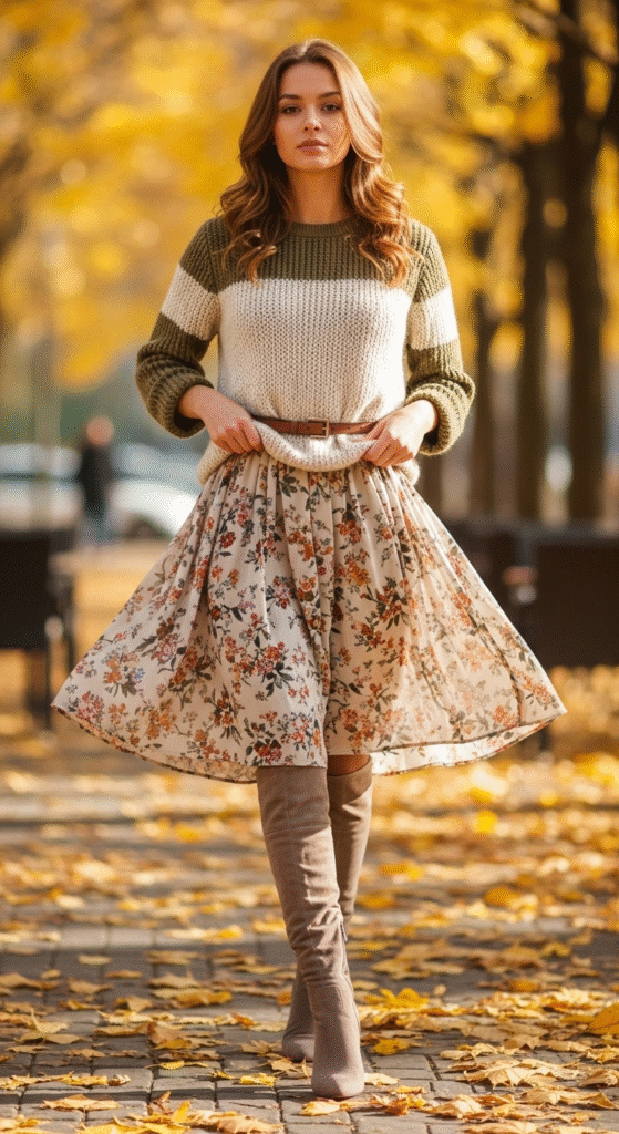 Sweater Layered Over a Dress
