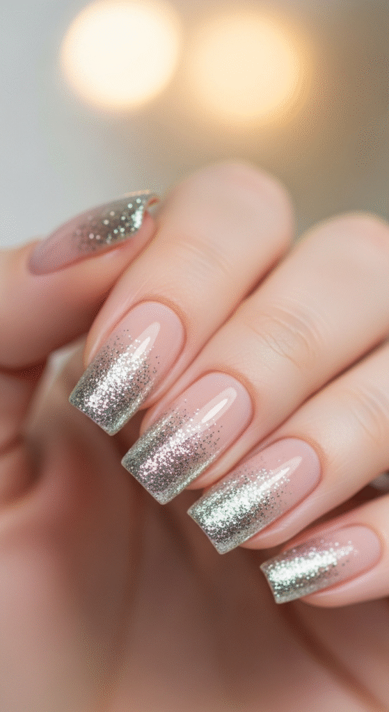 Glitter Ombre Delight - Spring Coffin Nail Designs