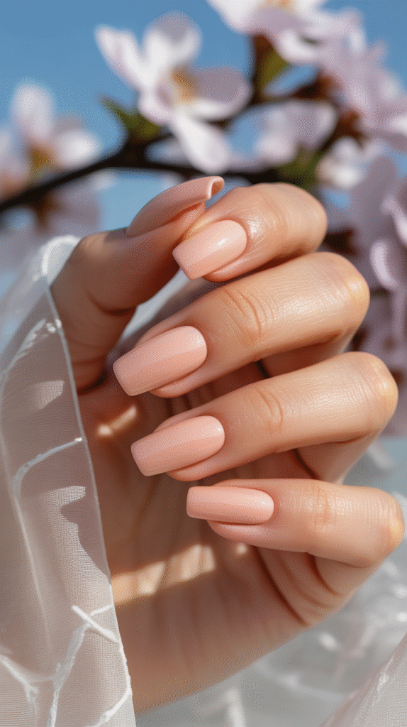 Peach Perfection - Spring Coffin Nail Designs