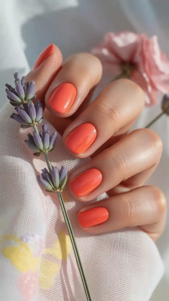 Coral Crush - Spring Coffin Nail Designs