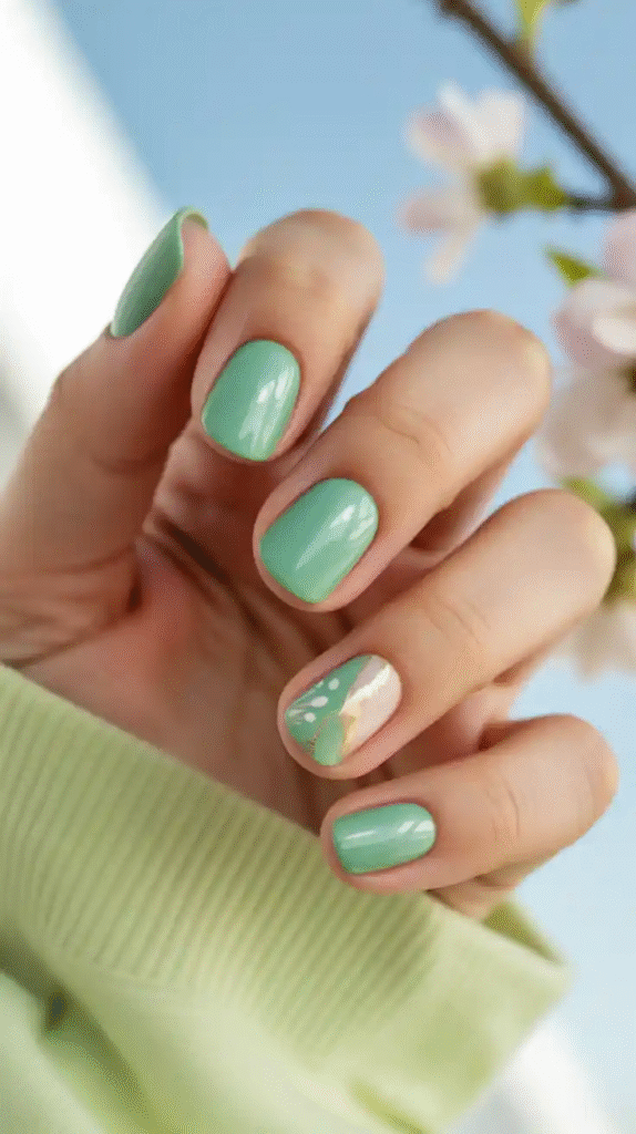 Mint Green Nails