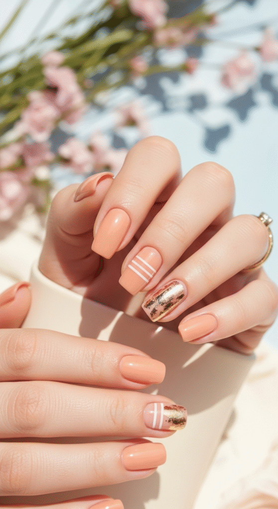 Peachy Nude Nails