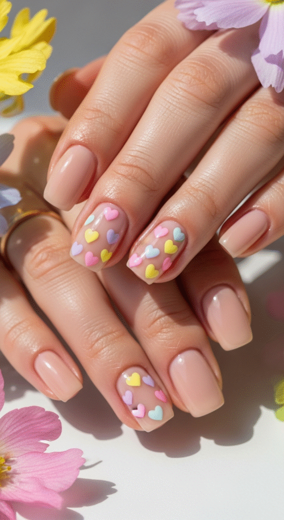 Tiny Hearts - Spring Nail Designs