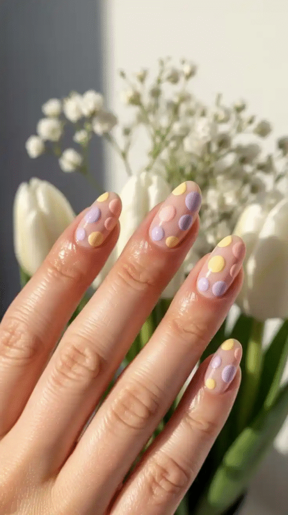 Polka Dot Pastels - Spring Nail Designs