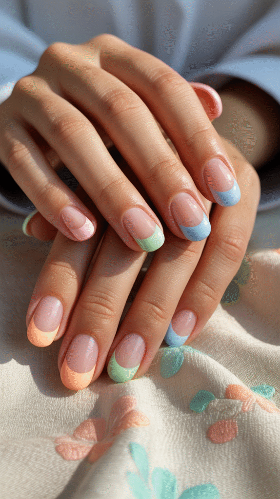 Pastel French Tips - Spring Nail Designs