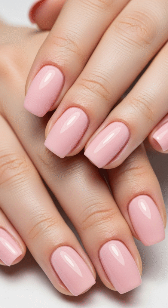 Soft Pastel Pink Nail Design -
Spring Coffin Nail Designs