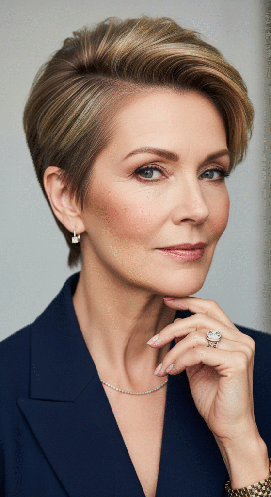 Sleek Pixie with Longer Top