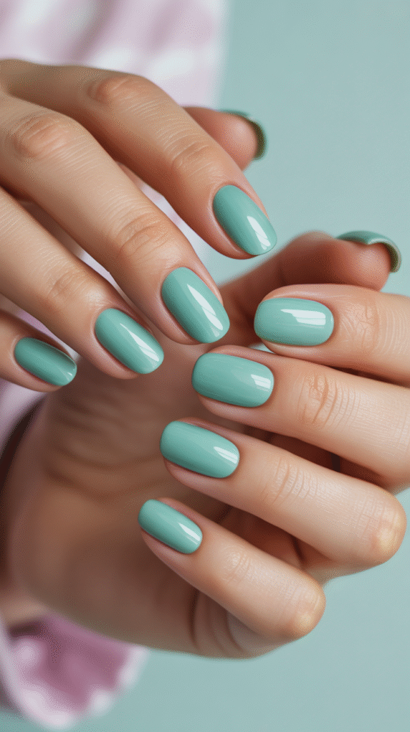 Mint Green Elegance Nail Design