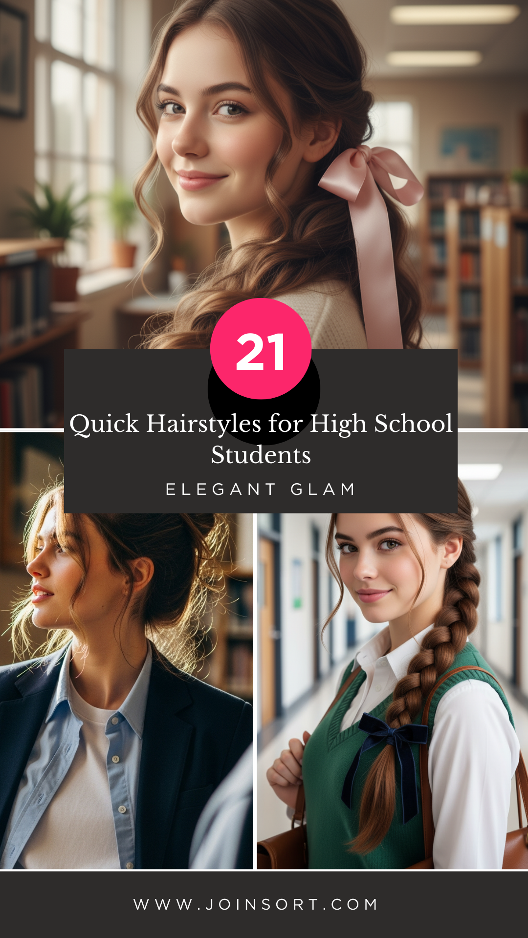 21 Quick Hairstyles for High School Students Elegant Glam