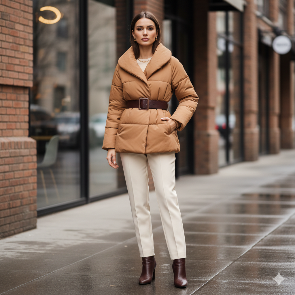 Belted Puffer for Defined Shape