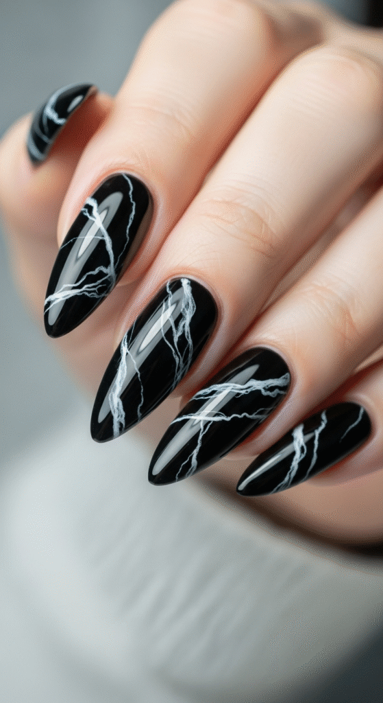 Black Marble Nails