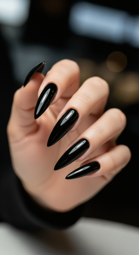 Black Stiletto Nails