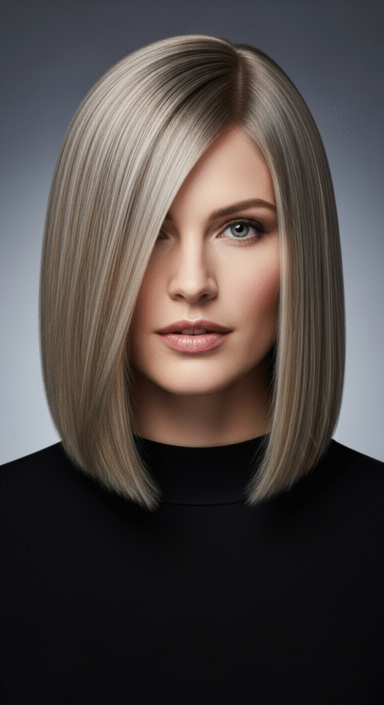 Blunt Cut with Side Part