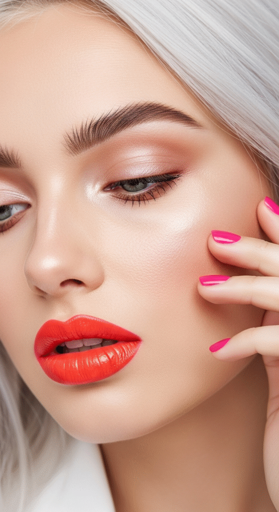 Bold Statement Lips - Makeup Looks for Platinum Hair