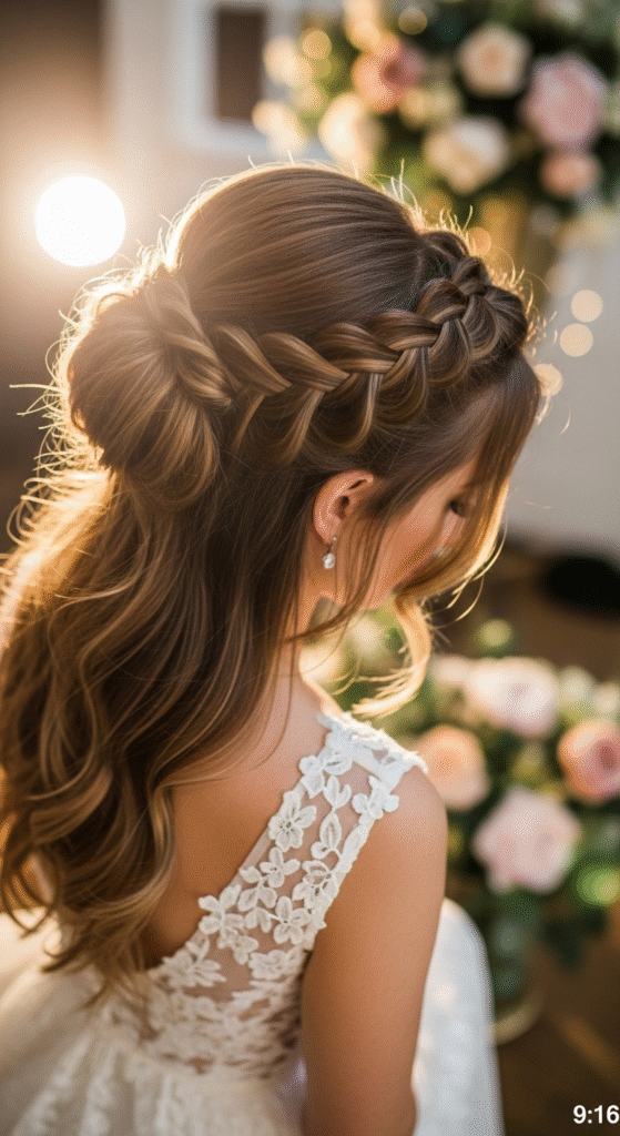 Braided Crown or Half Up Styles