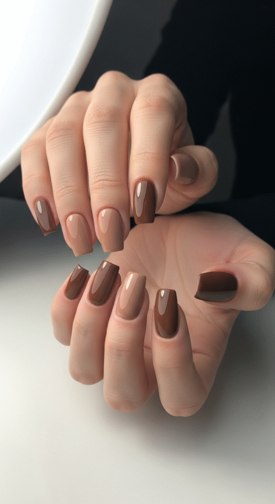 Brown Gradient Nails