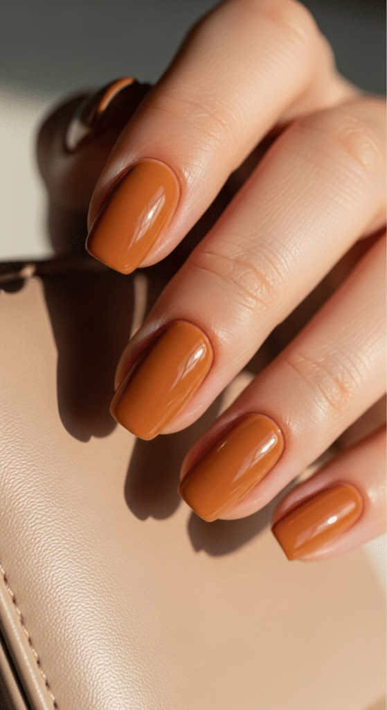 Caramel Brown Nails
