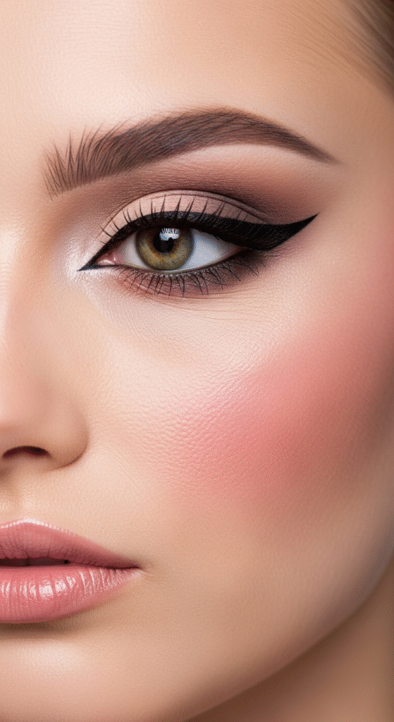 Cat-Eye Liner with Soft Eyeshadow