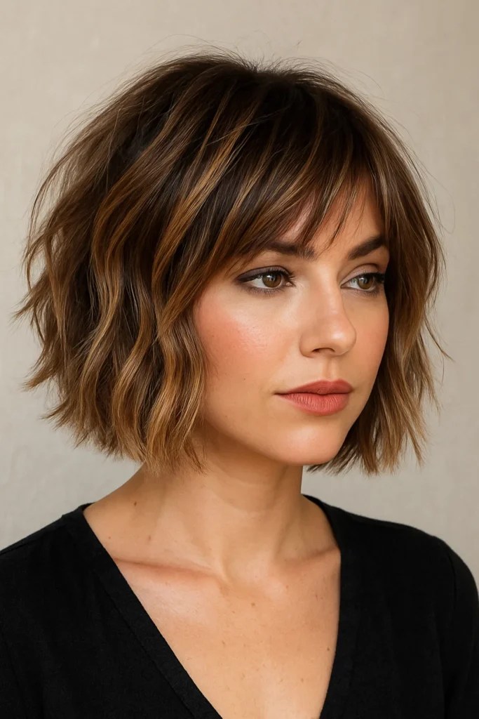 Choppy Bob for Playful Edge -Hairstyles for Thin Hair