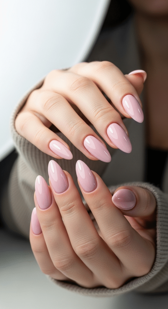 Classic Baby Pink Chrome - Pink Chrome Nail Designs