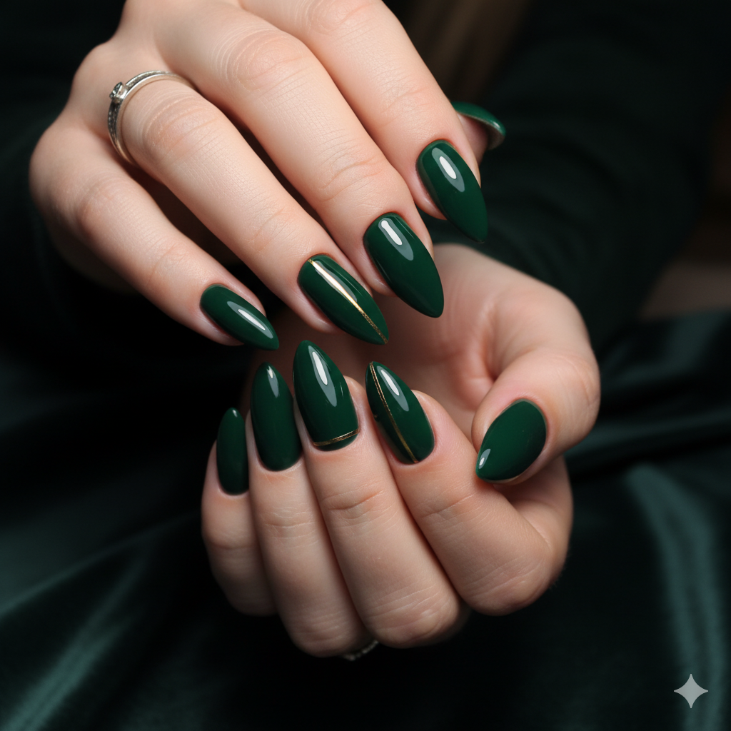 Classic Emerald Green Nails - Green Nail Designs