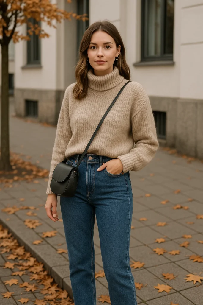 Classic Jeans and a Cozy Knit Sweater - Casual Fall Outfits for Women