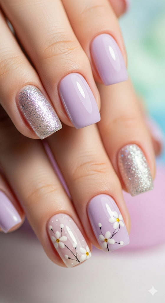 Classic Lavender Elegance - Purple Nail Designs