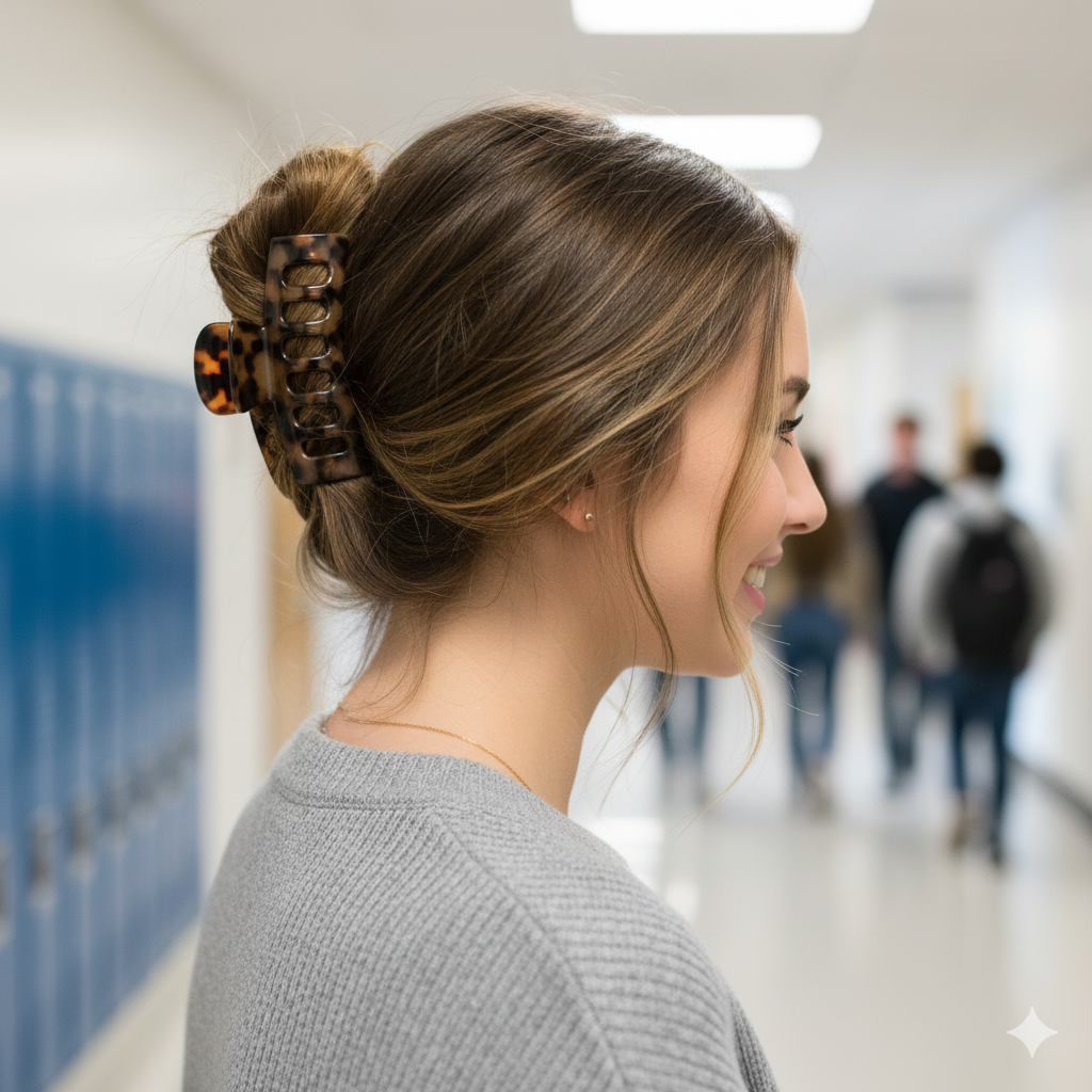 Claw Clip Updo - Quick Hairstyles for High School Students