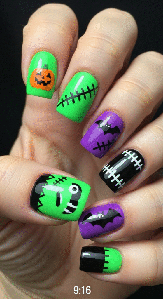 Creepy Cute Stitch Nails