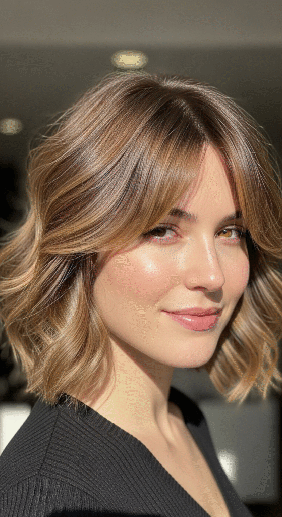 Cropped Waves with Side Bangs