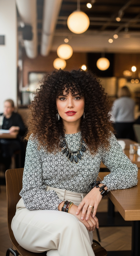 Curly Bangs with Volume