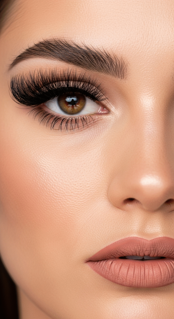 Dramatic Lashes with Bare Face