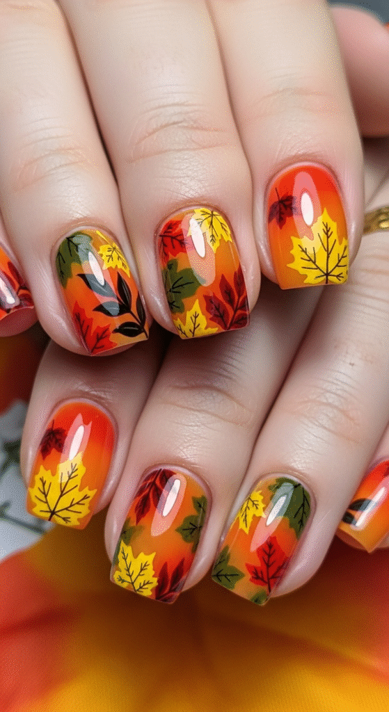 Fall Leaf-Inspired Nails
