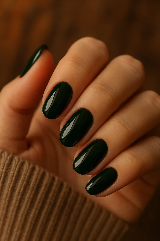 Forest Green Elegance - Fall Nail Designs
