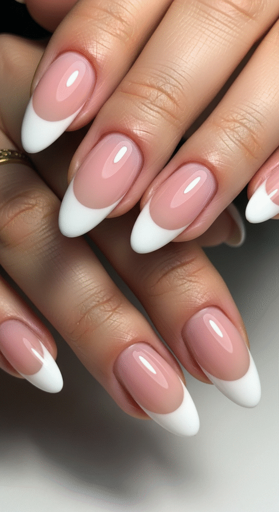 French Tip Almond Nails