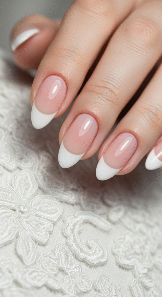 French Tip White Nails