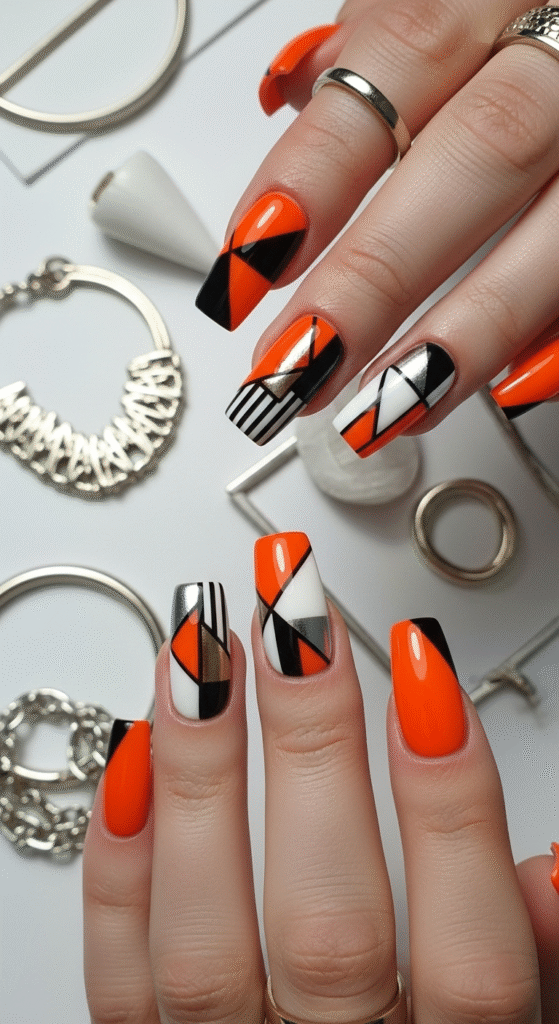 Geometric Orange Patterns
