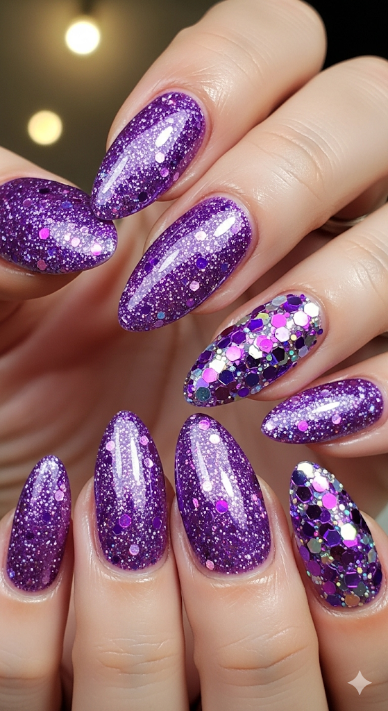 Glitter-Infused Purple Glam
