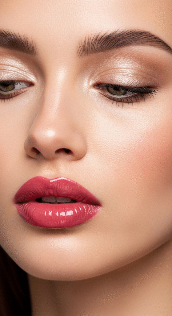 Glossy Lips and Soft Eyes