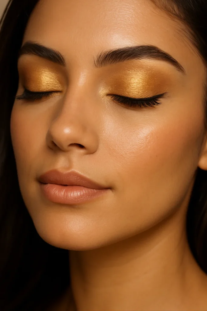 Golden Glow Eyeshadow - Makeup Looks for Olive Skin