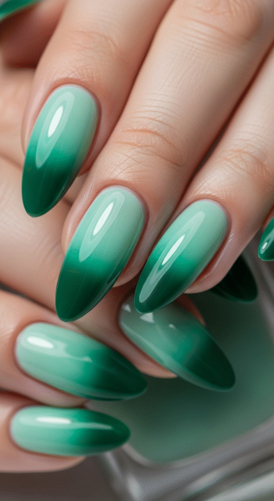 Green Ombre Nails
