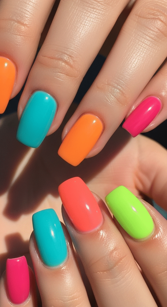 Jelly Nails with Bright Colors