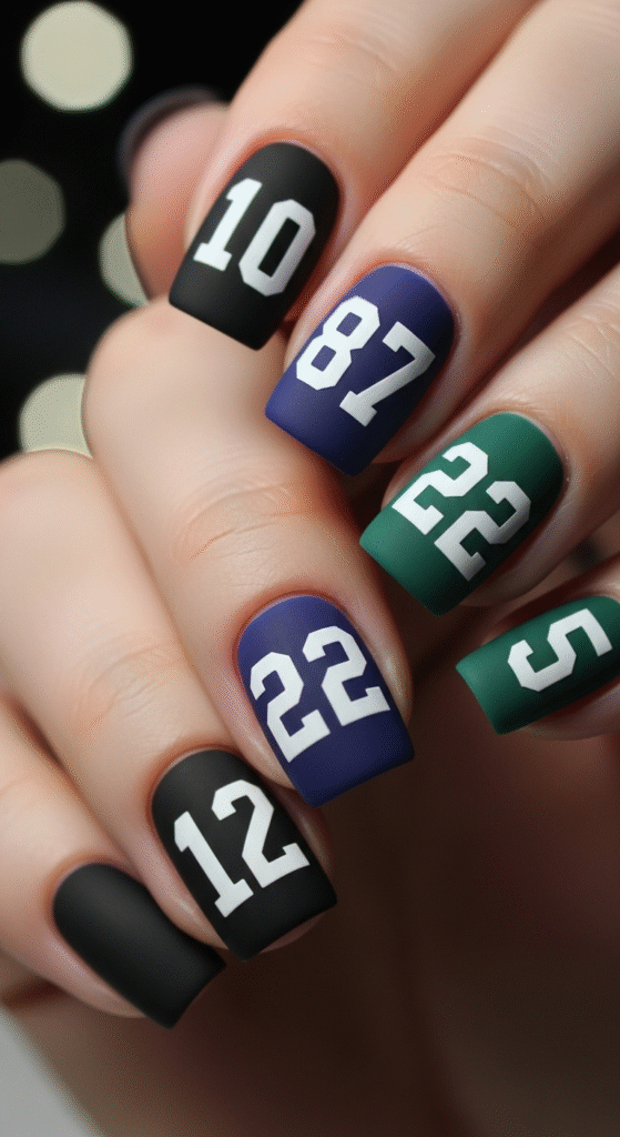 Jersey Number Nails
