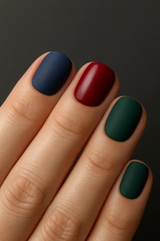 Jewel Tones - Short Nail Designs